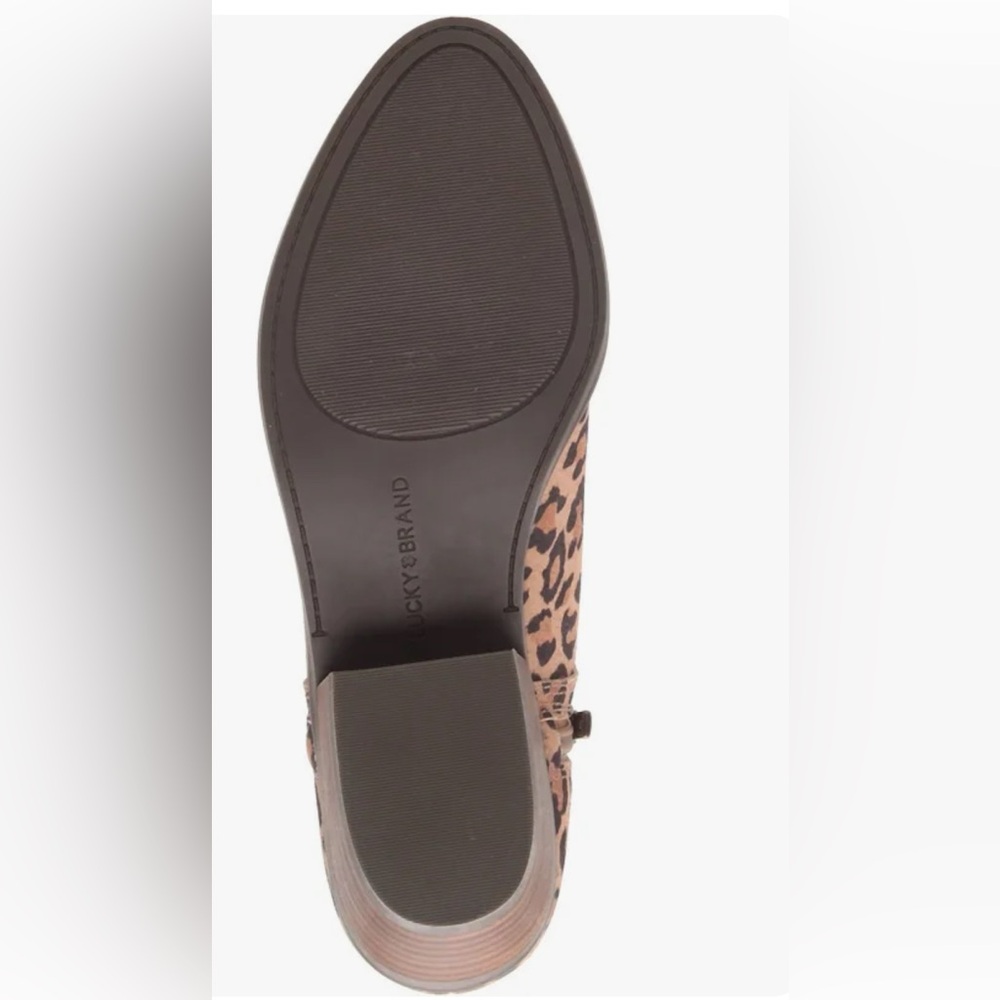 BRAND NEW: Lucky Brand Tan Leopard Ankle Booties - Picture 4 of 5